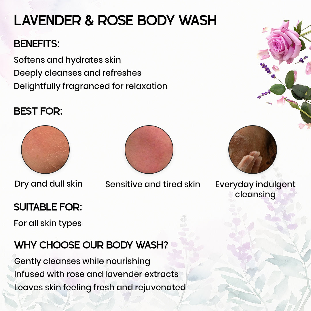 Lavender & Rose Body Wash 200ml