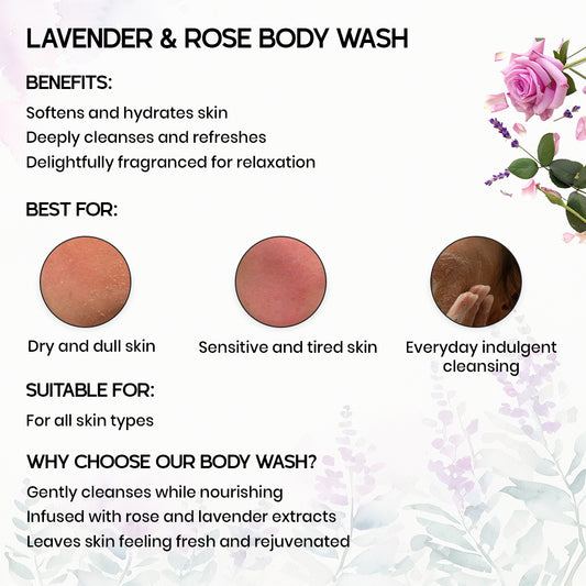 Lavender & Rose Body Wash 200ml