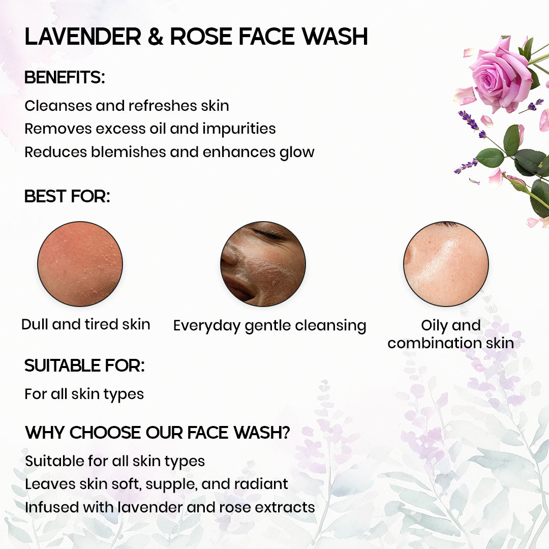 Lavender & Rose Face Wash 100ml
